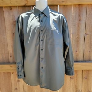 Kenneth Cole Reaction Shirt Sz 16.5 32x33 Button Down Collared Green